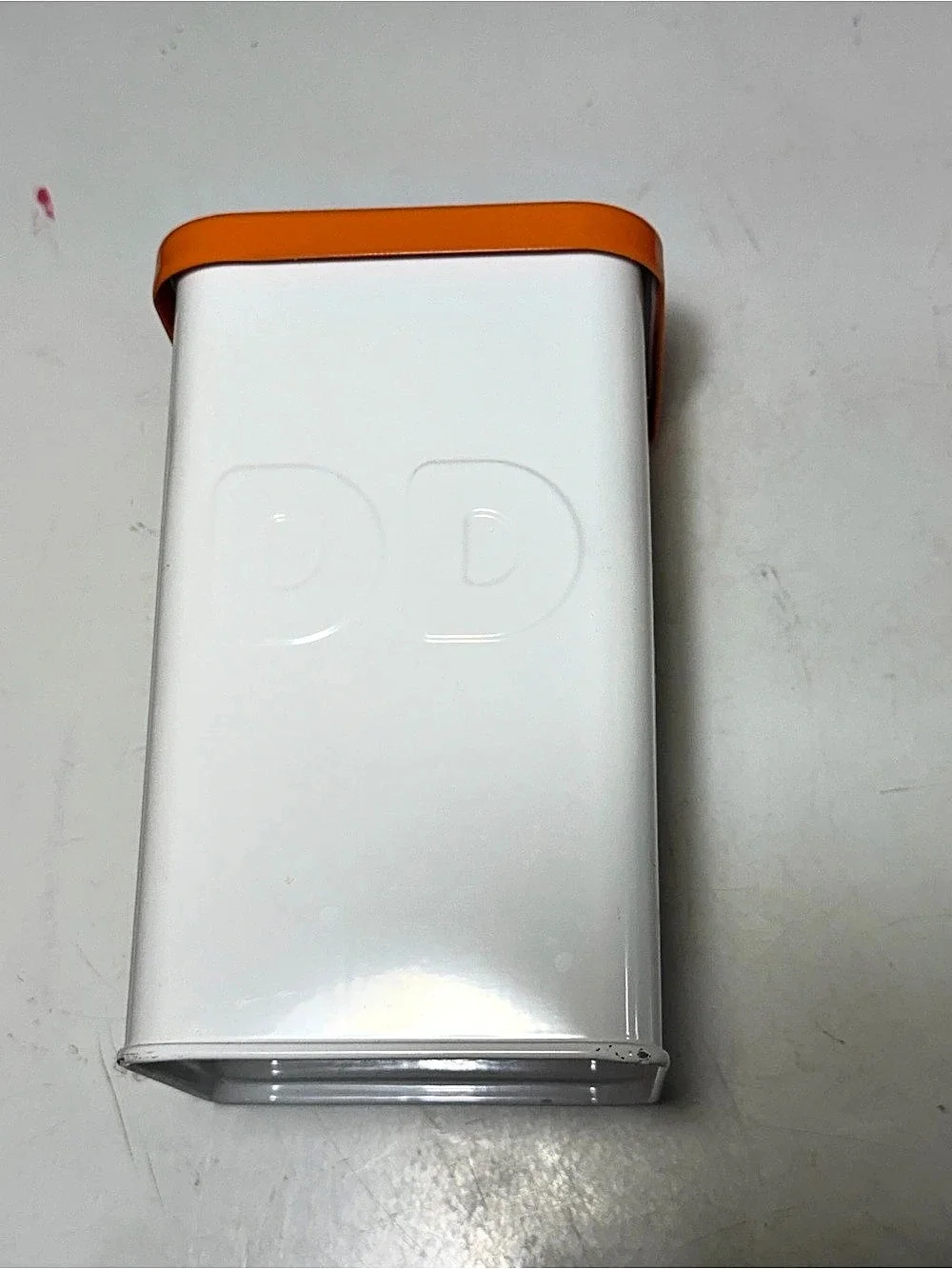 Dunkin' Donuts White Canister with Orange Lid